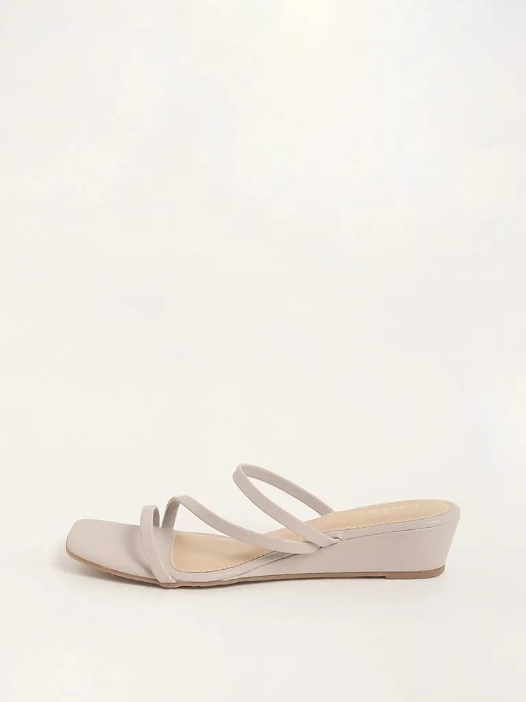 LUNA BLU Ivory Wedge-Heeled Sandals