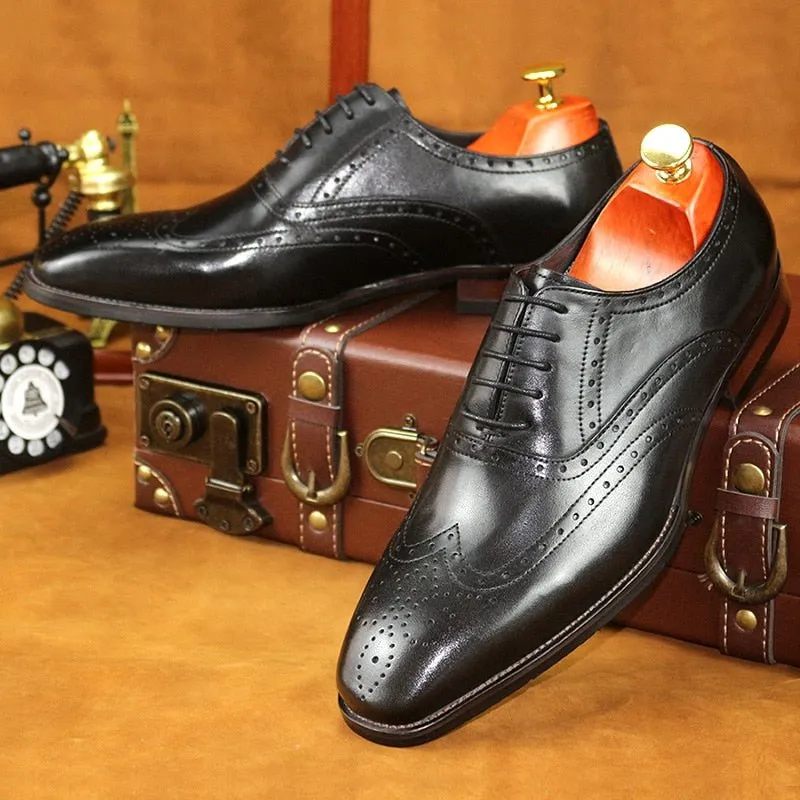 Luxe Italian Leather Platform Oxford Dress Shoes