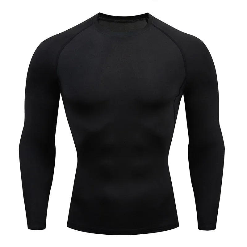 Men Compression Running T Shirt Fitness Tight Long Sleeve Sport Tshirt Training Jogging Shirts Gym Sportswear Quick Dry Rashgard