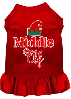 Middle Elf Screen Print Dog Dress Red Xxxl