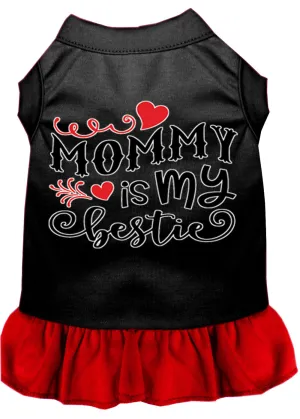 Mommy Is My Bestie Screen Print Dog Dress Black With Red Lg (14)