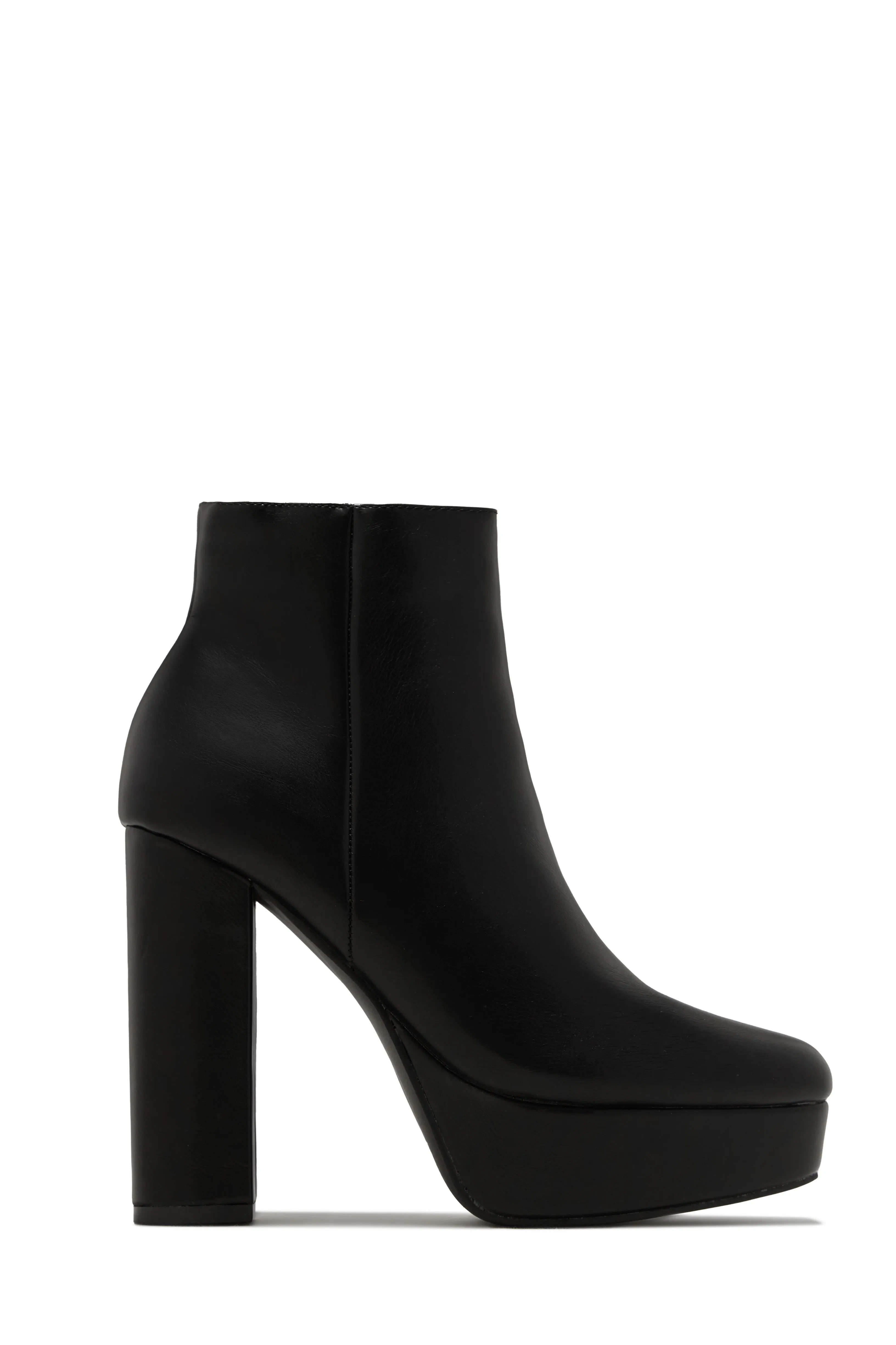 Oaklynn Platform Ankle Boots - Black PU