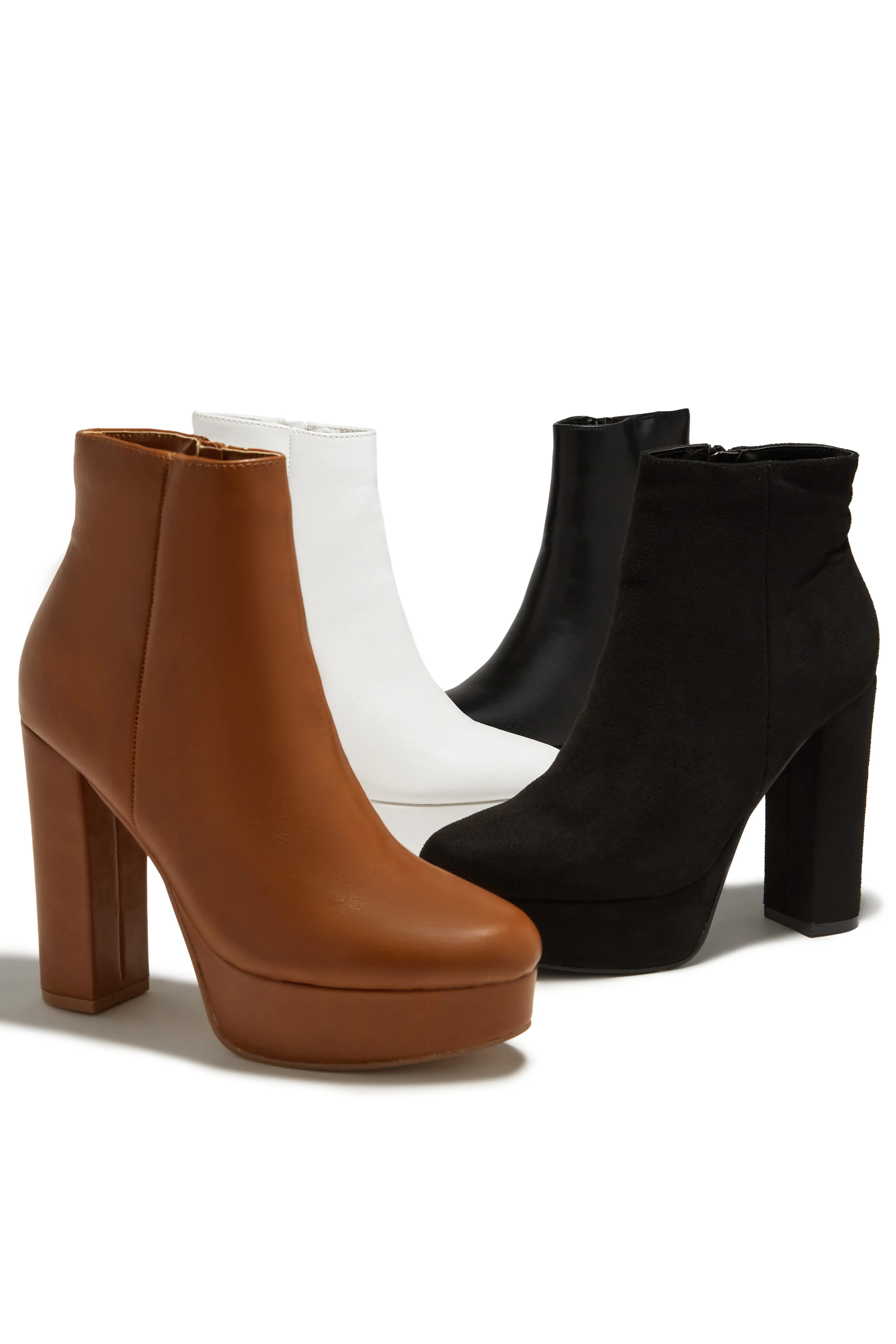 Oaklynn Platform Ankle Boots - Black PU