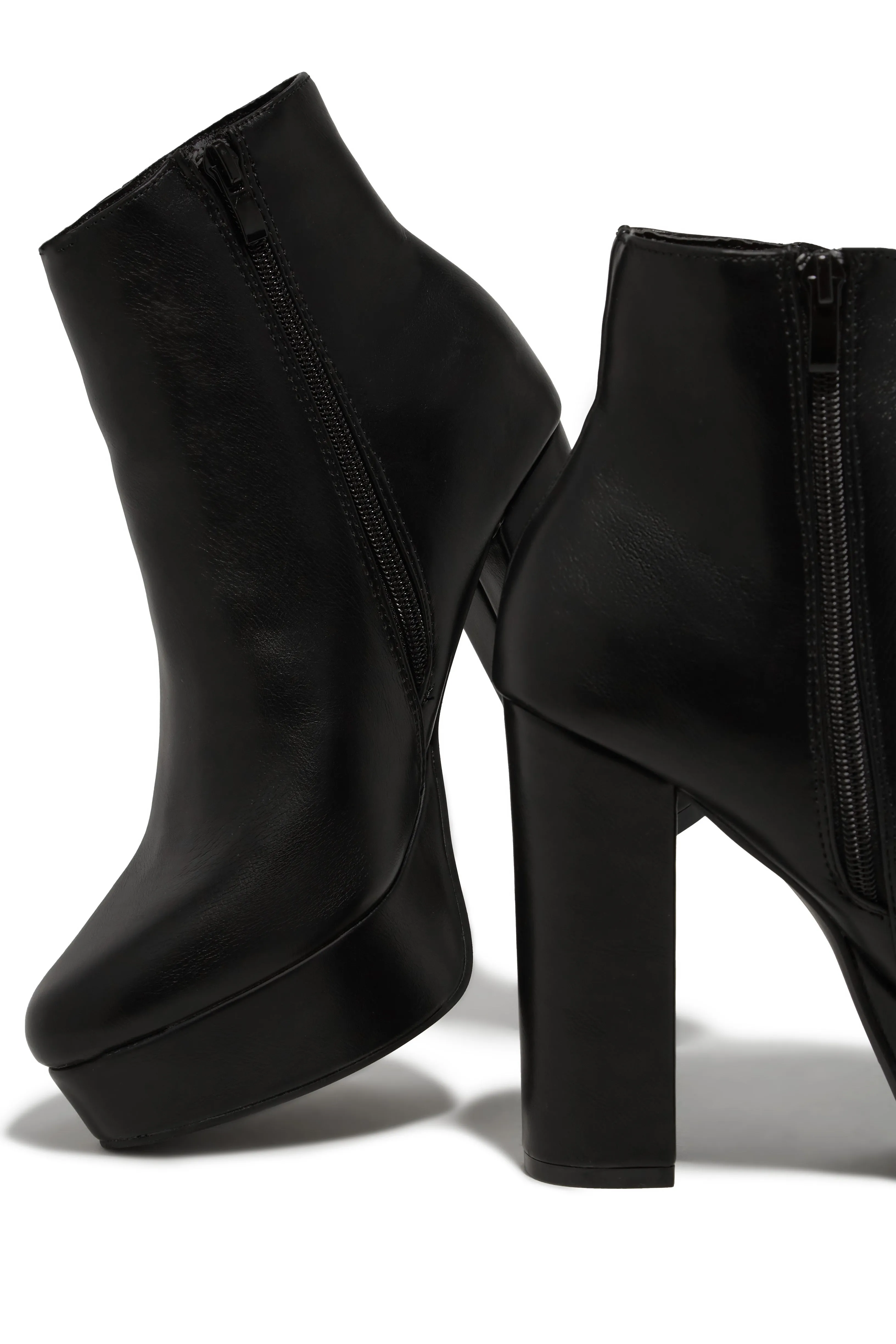 Oaklynn Platform Ankle Boots - Black PU