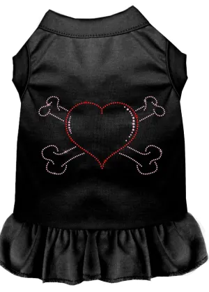 Rhinestone Heart And Crossbones Dress Black Xl (16)