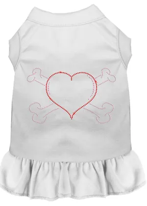 Rhinestone Heart And Crossbones Dress White Xl (16)