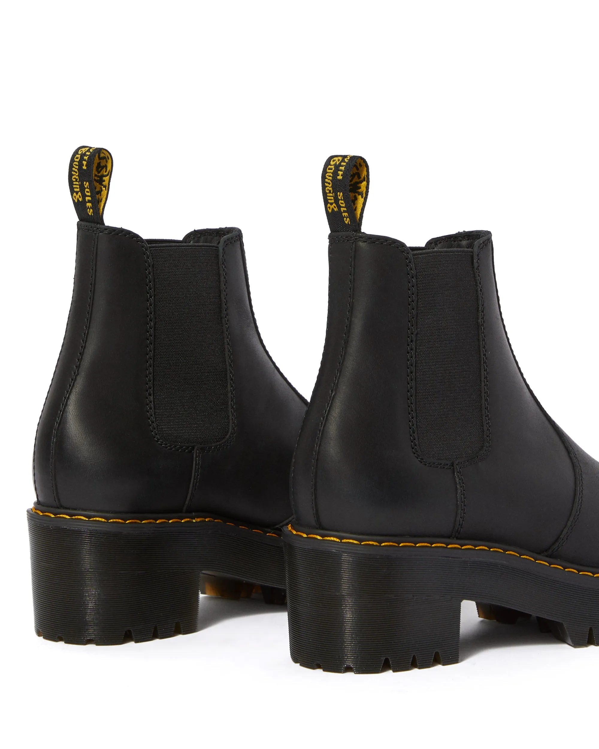 ROMETTY BLACK BURNISHED WYOMING PLATFORM CHELSEA BOOT