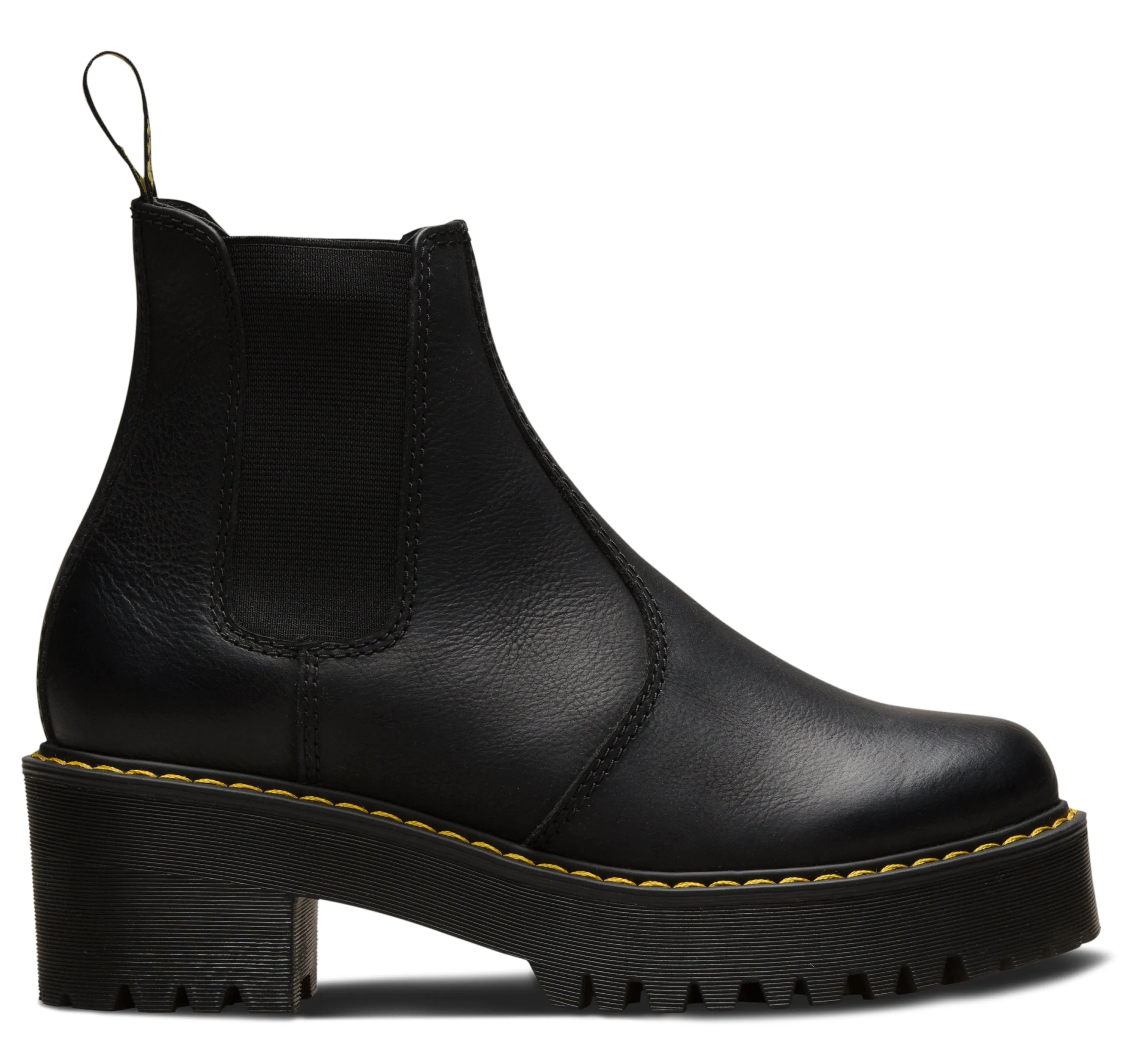 ROMETTY BLACK BURNISHED WYOMING PLATFORM CHELSEA BOOT