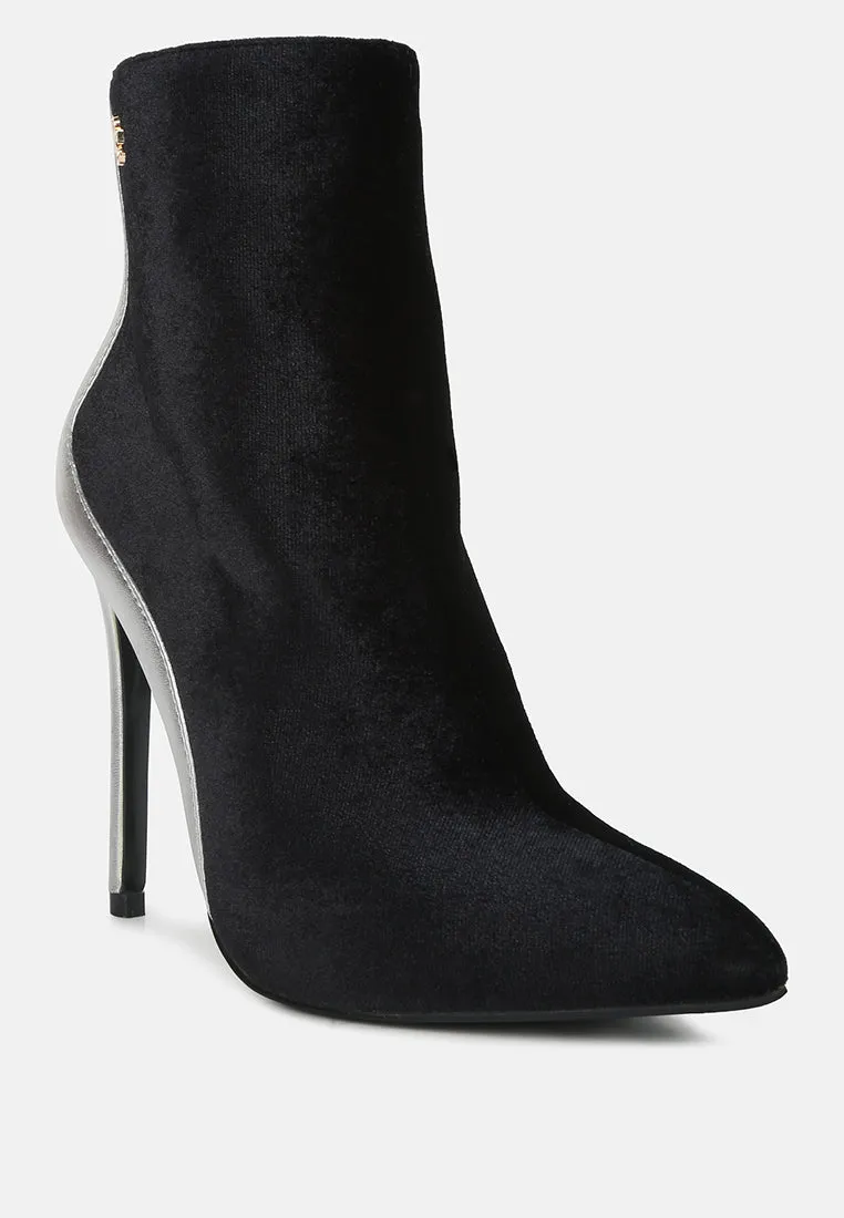 SLADE Metallic Highlight Black High Heeled Ankle Boots