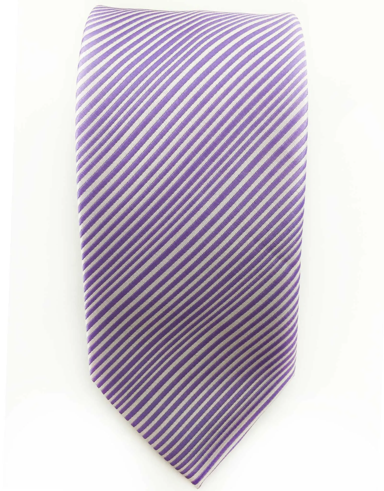 Striped Lilac Purple Extra Long Tie - 3XL