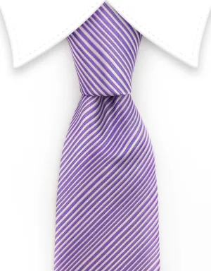 Striped Lilac Purple Extra Long Tie - 3XL