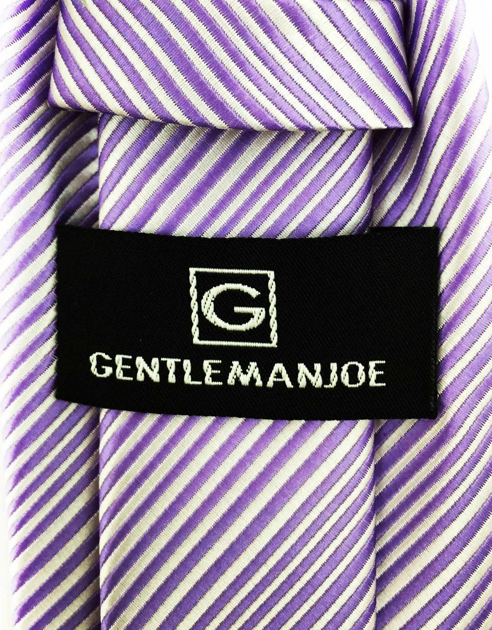 Striped Lilac Purple Extra Long Tie - 3XL