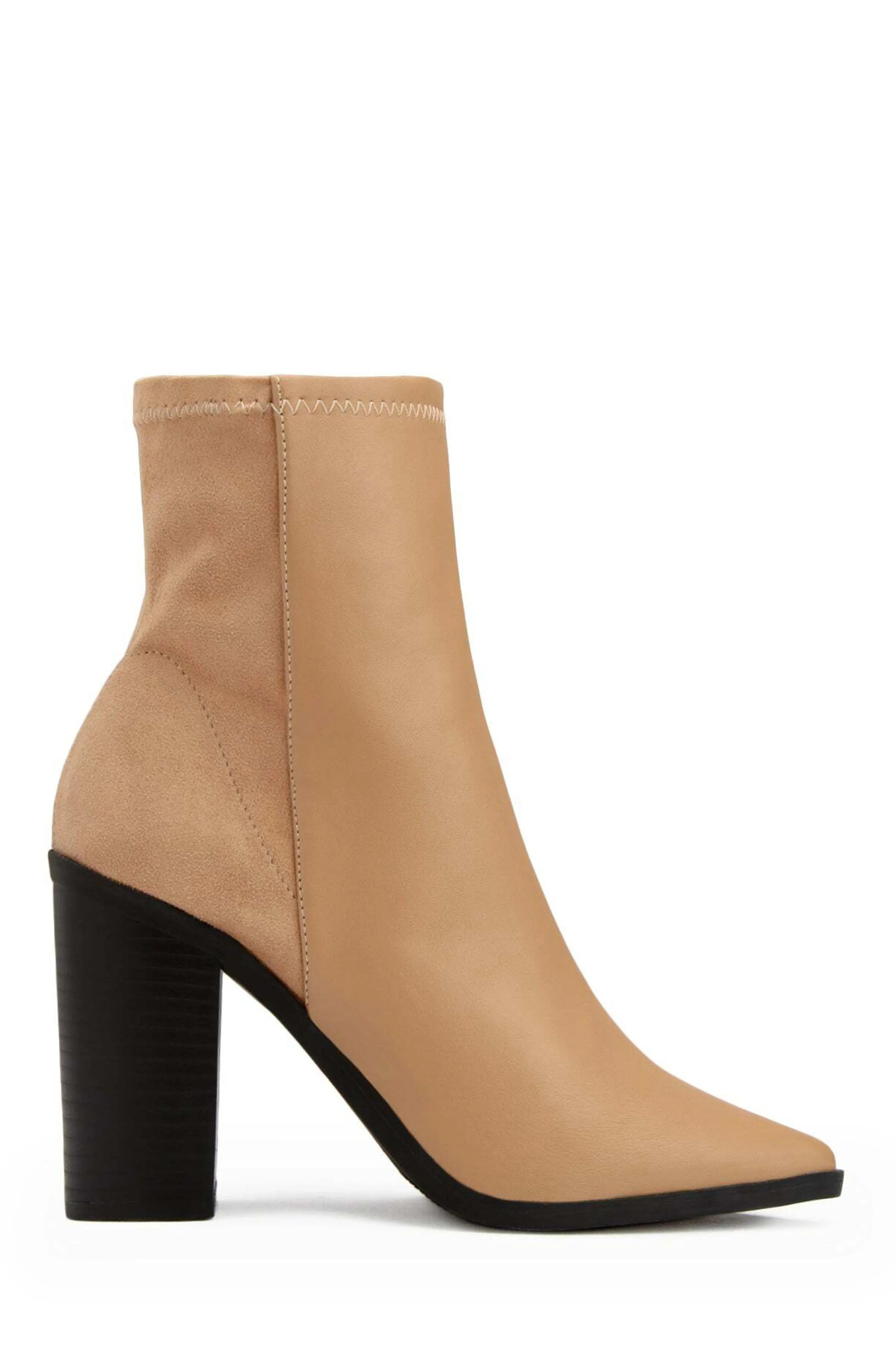 Triumph Block Heel Ankle Boots - Nude