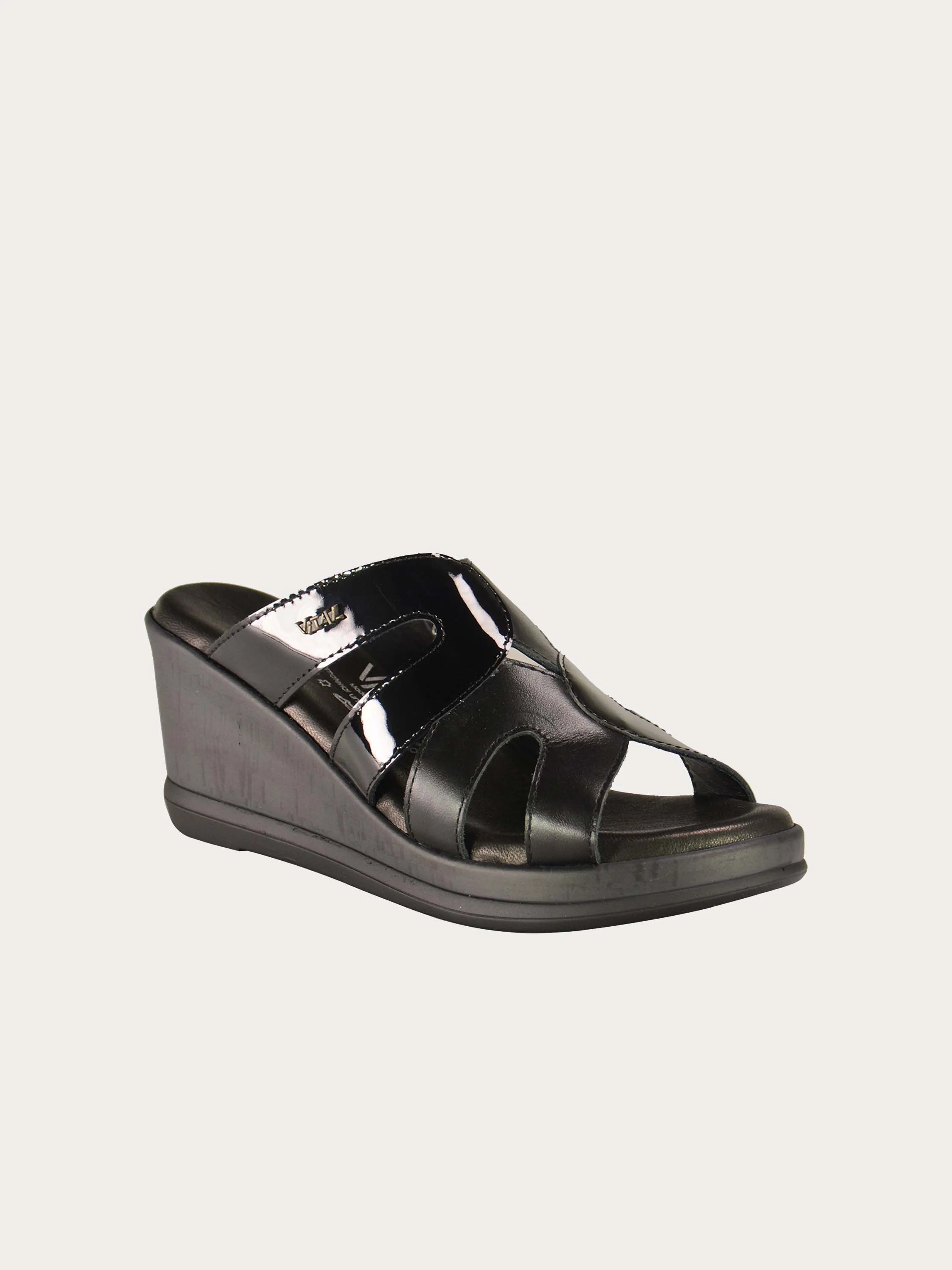 Vital Women's Patent Leather Detailed Wedges