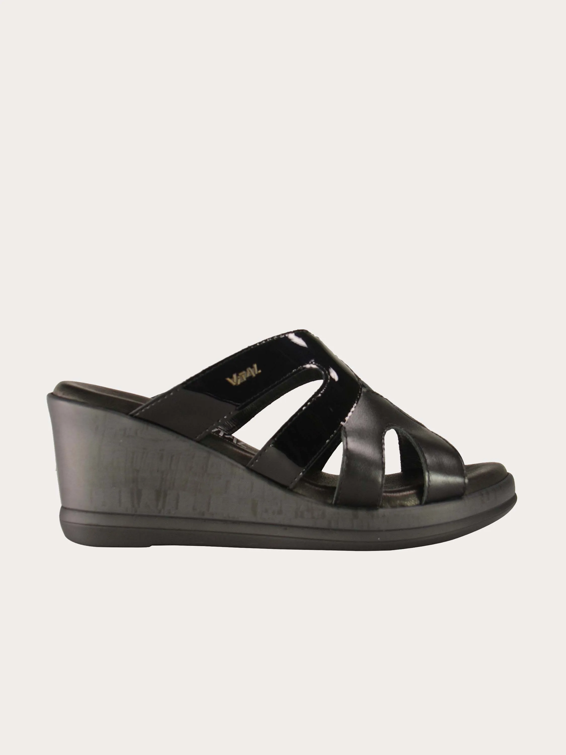 Vital Women's Patent Leather Detailed Wedges