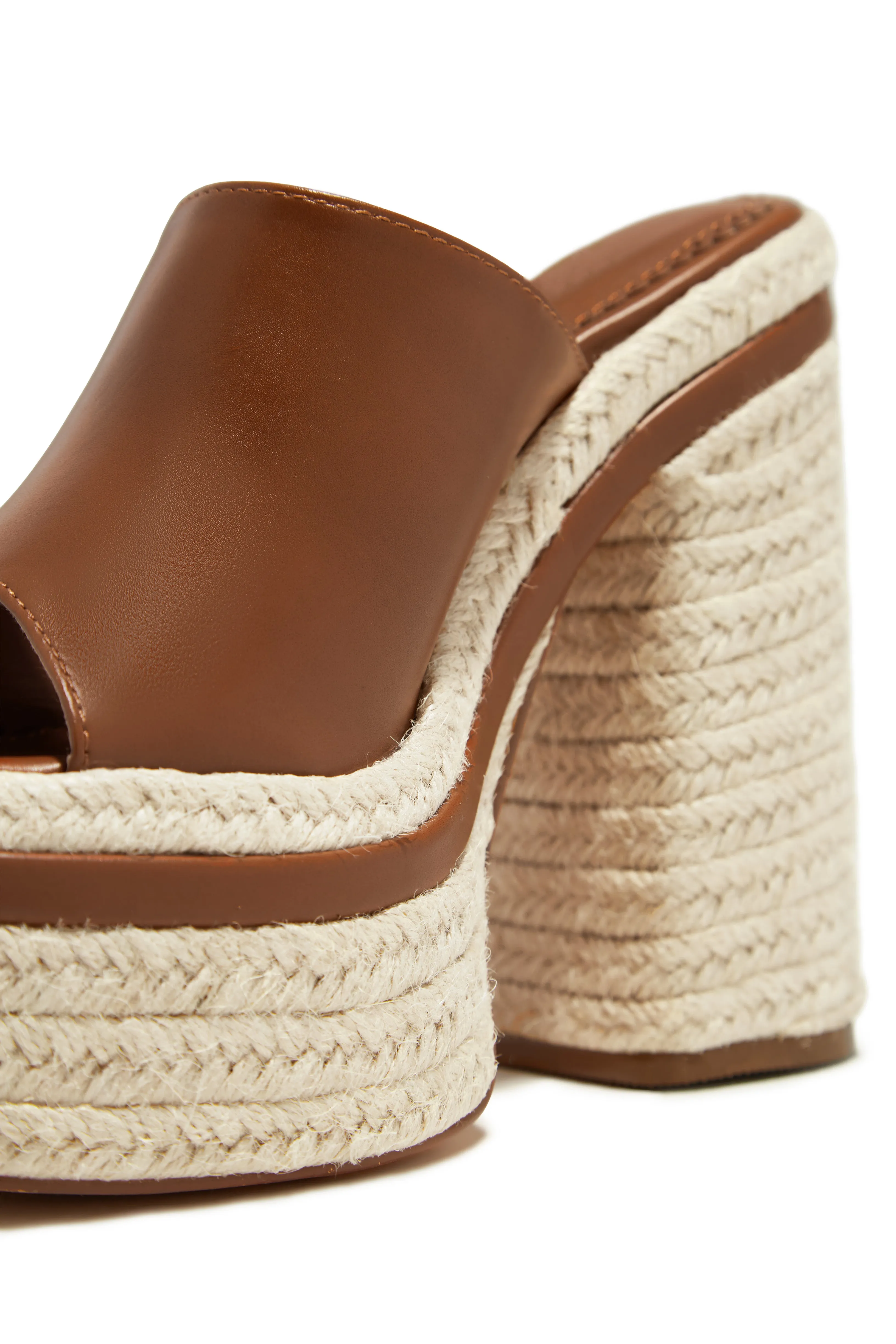 Weekend Attire Platform Block Heel Mules - Tan