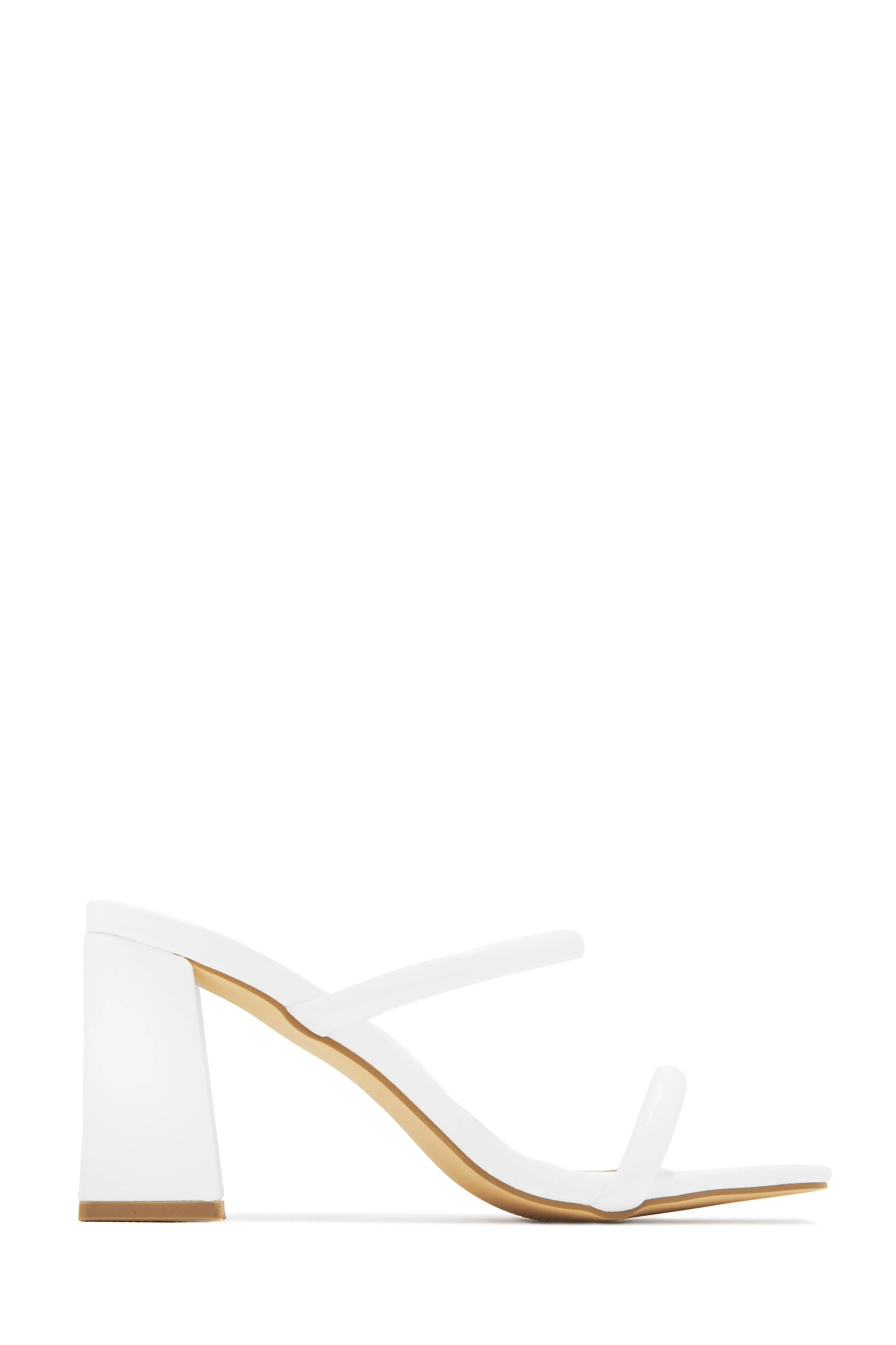 Yesenia Block Mid Heel Mules - White